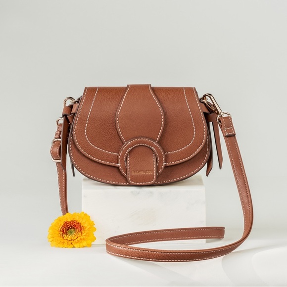 Rachel Zoe Crossbody Tan Convertible Hip Shoulder Vegan Leather Bag NEW - Picture 2 of 10